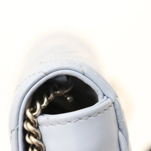 Gucci Calfskin Matelasse Super Mini GG Marmont Shoulder Bag - Light Blue - Picture 2 of 16